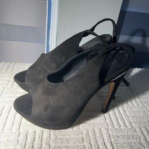 Dolce Vita Black Velvet Open Toe Slingback Sandals Size 7